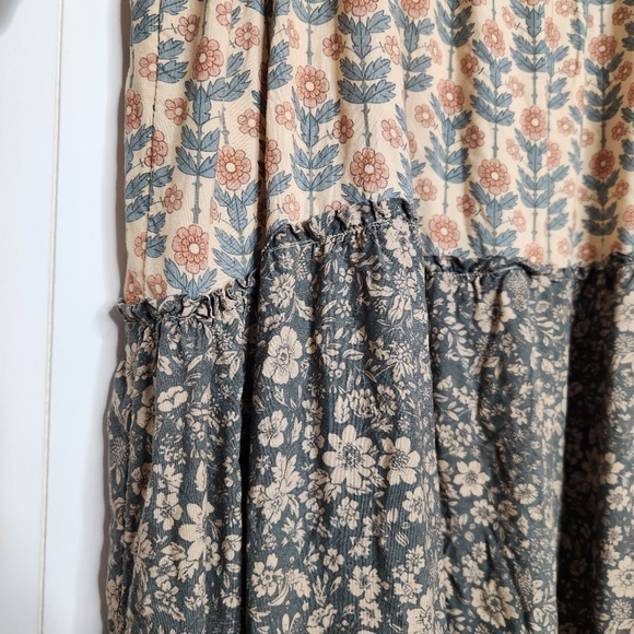 Natural Life Berkley Sage Bloom Long Sleeve Tiered Maxi Dress Women's Size XL - Picture 5 of 9